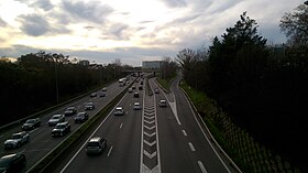 L'A624 vers Auch.À droite on peut voir l'accès à la rocade Arc-en-Ciel ainsi que la sortie vers Saint-Martin-du-Touch.