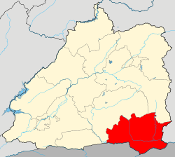 Location of the township region in Mangshi