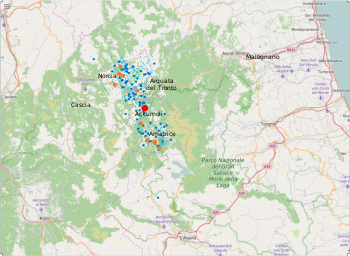Афтершок землетрясения в Центральной Италии 2016 года distribution.svg
