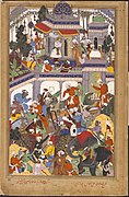 Akbar in Ajmer. Akbar-nāma, ca. 1590