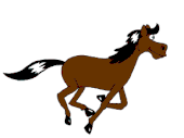 An animated image of a horse, made using eight pictures Animhorse.gif