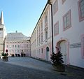 Schloss Berchtesgaden, ehemaliger Konvent des um 1102 gegründeten Augustinerchorherrenstifts, ab dem 14. Jahrhundert Residenz des Propstes, ab 1559 dann der Fürstpropstei Berchtesgaden, von 1810 bis 1918 königlich bayerische Sommerresidenz und Jagdschloss