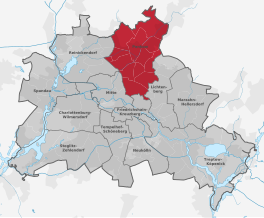 Ligging van Pankow binnen Berlijn