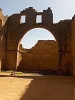 Interior of the ruined "Basilica of Bahira", Bosra.