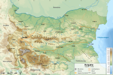Bulgária topográfiai térképe