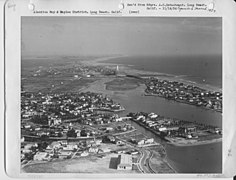 Naples, Treasure Island and the Peninsula in 1936, showing the bridge to Seal Beach
