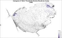 Cartogramma dei risultati degli "Altri" per contea