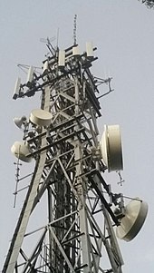 Cellular mobile and UHF antenna tower with multiple antennas Cellular Mobile UHF Antenna Tower8.jpg