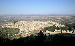 View of Chiaramonte Gulfi from Mount Arcibessi.