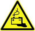D-W020: Warnung vor Gefahren durch Batterien
