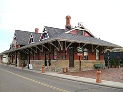 The old Pennsylvania Railroad Depot , a National Historic Landmark