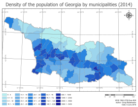 Densité de la population par district (2014)
