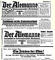 Friidensbropaganda im Barteiblatt "Der Alemanne"