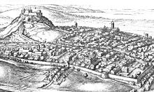 View of Edinburgh in the late seventeenth century, showing the suburbs outside of the city walls Edinburgh in the 17thC (detail) by Wenceslas Hollar (1670).jpg