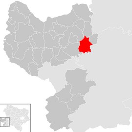 Poloha obce Euratsfeld v okrese Amstetten (klikacia mapa)