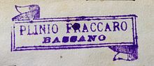 Timbro di Plinio Fraccaro, Bassano