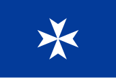 Amalfi's flag bears the Maltese cross Flag of the Republic of Amalfi.svg