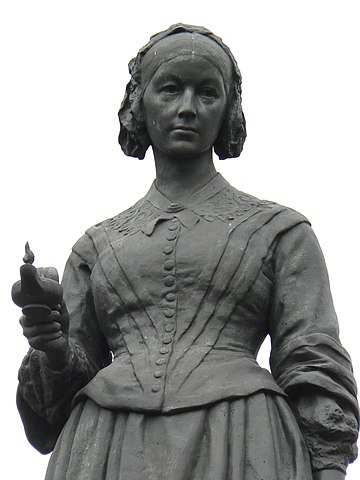 Florence Nightingale statue with a Lamp in London