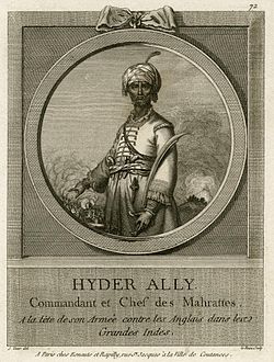 1762년 7년 전쟁 말기 프랑스에서 발간한 책에 나오는 하이데르 알리