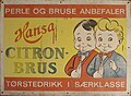 Gammel reklameplakat for citronbrus fra Hansa bryggeri