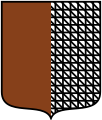 Blason illustrant la couleur brunâtre, avec hâchage monochrome.