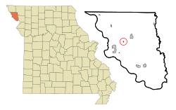 Location of Bigelow, Missouri