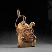 Portrait stirrup spout vessel, ceramic, Larco Museum Collection, Lima, Peru