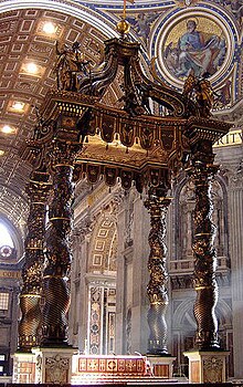 High altar of Saint Peter's Basilica, Rome Interiorvaticano8baldaquino.jpg