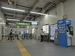 西口仮駅舎コンコース（2016年8月）