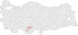 Karaman tartomány elhelyezkedése Törökország térképén