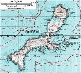 Carte topographique de Kiska
