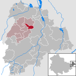 Elhelyezkedése Altenburger Land járás térképén