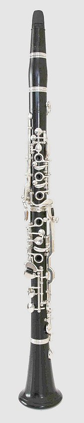 Clarinette allemande 1905 (Oehler), avec 22 clefs, 5 anneaux et un plateau, avec clefs de pavillon pour renforcer mi et fa graves