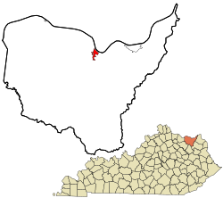 Location in Lewis County and the state of Kentucky.