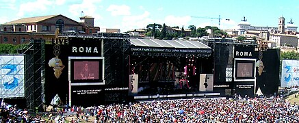 Concert du Live 8 à Rome, dans le cirque Maxime, le 2 juillet 2005.