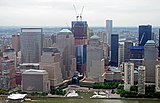 World Trade Center and Brookfield Place complexes viewed from a helicopter