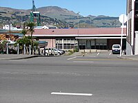 Lyttelton railway station as seen from Norwich Quay.