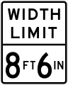 R12-9aT Width limit 8 ft 6 in