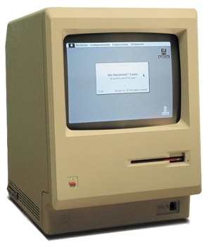 A w:Macintosh 128K (that has apparently been u...