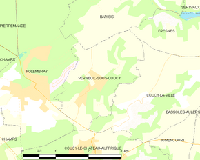 Poziția localității Verneuil-sous-Coucy