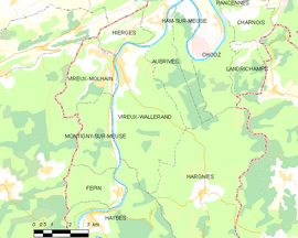 Mapa obce Vireux-Wallerand