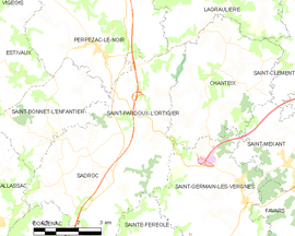 Mapa obce Saint-Pardoux-l’Ortigier