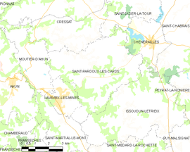 Mapa obce Saint-Pardoux-les-Cards