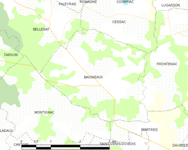 Mapa obce Baigneaux