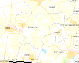 Mapa obce Pleumeleuc