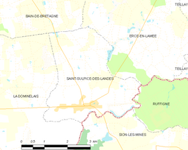 Mapa obce Saint-Sulpice-des-Landes