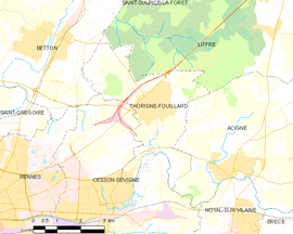 Mapa obce Thorigné-Fouillard