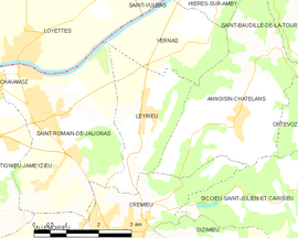 Mapa obce Leyrieu