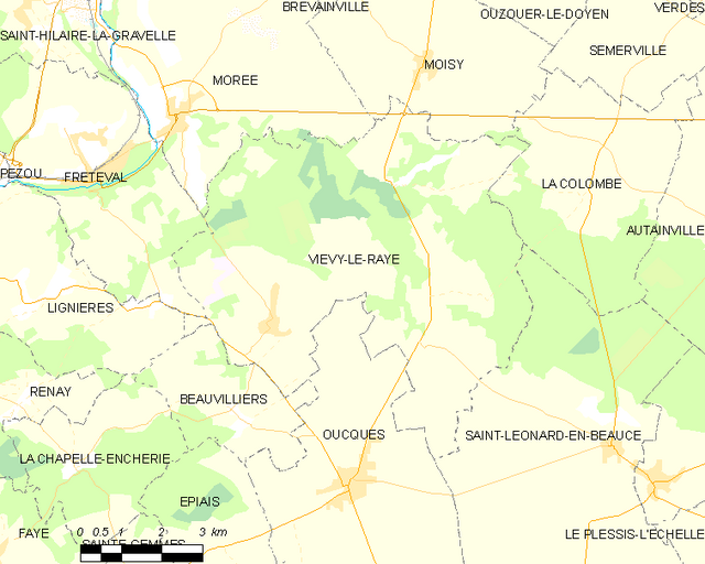 Poziția localității Vievy-le-Rayé
