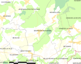 Mapa obce Senargent-Mignafans